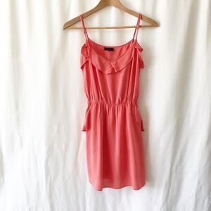 Talula Aritzia pink/peach light ruffle dress XS